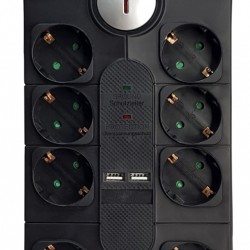 Powertech Πολύπριζο Ασφαλείας 8 Θέσεων με 2 USB-A και Καλώδιο 2m