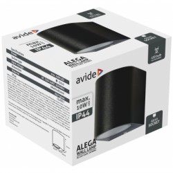 Avide Εξωτερικό Φωτιστικό Τοίχου Alega 1xGU10 IP44 Μαύρο