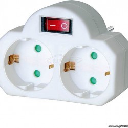 Eurolamp Ταφ 2 Θέσεων με Διακόπτη Λευκό