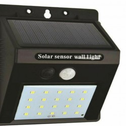 Eurolamp Επιτοίχιο Ηλιακό Φωτιστικό 0.55W 80lm Ψυχρό Λευκό 6500K με Αισθητήρα Κίνησης IP65