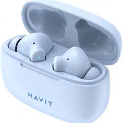 Havit TW967 In-ear Bluetooth Handsfree Ακουστικά με Θήκη Φόρτισης Μπλε