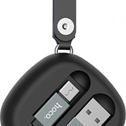 Hoco Retractable USB 2.0 to micro USB Cable Μαύρο 0.9m (U33)