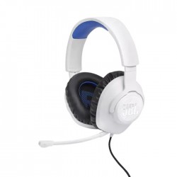 JBL Quantum 100P Over Ear Gaming Headset με σύνδεση 3.5mm Λευκό/Μπλέ for PS4 / PS5