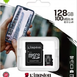 Kingston Canvas Select Plus microSDXC 128GB Class 10 U1 V10 A1 UHS-I με αντάπτορα