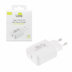 Lime Φορτιστής Χωρίς Καλώδιο με Θύρα USB-C 25W Power Delivery Λευκός (LTC25W)