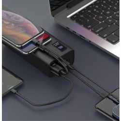Platinet PL0415 Power Bank 30000mAh 22.5W με 4 Θύρες USB-A και Θύρα USB-C Power Delivery / Quick Charge 3.0 Μαύρο