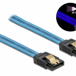 POWERTECH Καλώδιο SATA III 7pin CAB-W037, με UV επίστρωση, 0.7m, μπλε