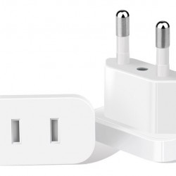 POWERTECH αντάπτορας πρίζας US σε EU PT-927, με ασφάλεια, 4.8mm, λευκός