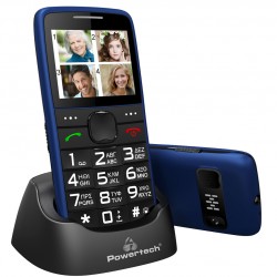 POWERTECH κινητό τηλέφωνο Sentry Eco V2, dual SIM, πλήκτρο SOS, μπλε