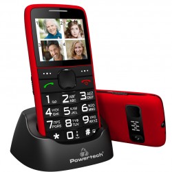 POWERTECH Κινητό Τηλέφωνο Sentry Eco PTM-25, SOS Call, με φακό, κόκκινο