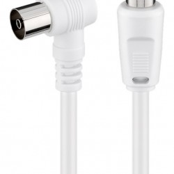 GOOBAY καλώδιο κεραίας αρσενικό σε θηλυκό 11714, γωνιακό, 5m, λευκό