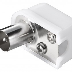 GOOBAY βύσμα coaxial 11502, γωνιακό, αρσενικό, λευκό, 10τμχ