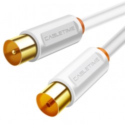 CABLETIME καλώδιο κεραίας CT-AV101, 75 Ohm, 2m, λευκό