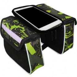 Tσαντάκι ποδηλάτου BIKE-0035, με θήκη κινητού, μαύρο-πράσινο