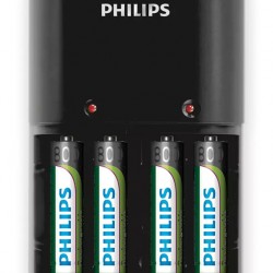 PHILIPS φορτιστής μπαταριών AA & AΑΑ NiMH SCB1450NB με 4x AAA, μαύρος