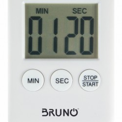 BRUNO χρονόμετρο & αντίστροφη μέτρηση BRN-0063, LCD, με μαγνήτη, λευκό