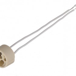 Ντουί λάμπας GΖ10/GU10 με καλώδια DX-100A, 250V 2A, κεραμικό, λευκό