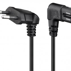 GOOBAY καλώδιο τροφοδοσίας Euro 97355, γωνιακό, 2x0.75 mm², 5m, μαύρο