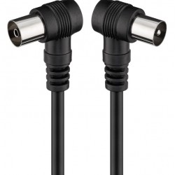 GOOBAY καλώδιο κεραίας αρσενικό σε θηλυκό 11526, γωνιακό, 2.5m, μαύρο