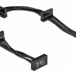 DELOCK καλώδιο SATA 15pin σε 4x SATA 15pin 60395, 40cm, μαύρο