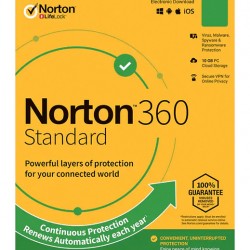 NORTON Antivirus 360 Standard ESD, 1 συσκευή, 10GB cloud, 1 έτος