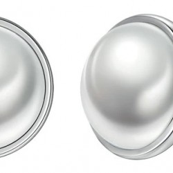 BAMOER σκουλαρίκια καρφωτά PAS489 με λευκή πέρλα, ασήμι 925, ασημί