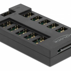 DELOCK RGB hub 64128 για ARGB LEDs, 10 θύρες, μαύρο
