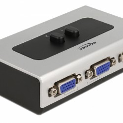DELOCK VGA switch 87758, 2 σε 1, bidirectional, 1080p/60Hz, ασημί