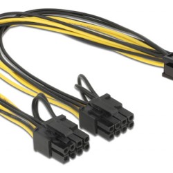 POWERTECH καλώδιο PCIe 6pin σε 2x 8pin CAB-W044, 30cm