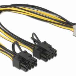 DELOCK καλώδιο PCIe 6pin σε 2x 8pin 83433, 30cm