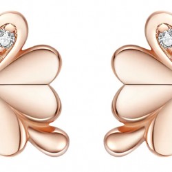 BAMOER σκουλαρίκια καρφωτά BSE233, κυβική ζιρκόνια, ασήμι 925, ροζ χρυσό