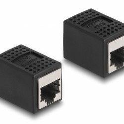 DELOCK αντάπτορας RJ45 θηλυκός 87796, Cat.6a, 8P/8C, μαύρος