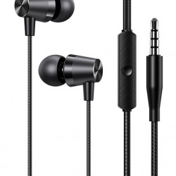 USAMS earphones με μικρόφωνο EP-42, 3.5mm σύνδεση, Φ10mm, 1.2m, μαύρα