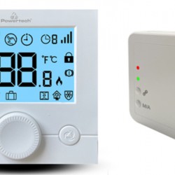 POWERTECH ψηφιακός θερμοστάτης χώρου PT-1046, αερίου, RF, λευκός