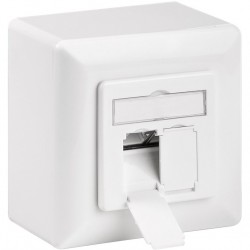 GOOBAY επιτοίχια πρίζα CAT 6 68244, 2x RJ45, 80x80mm, λευκή