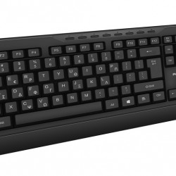 POWERTECH πληκτρολόγιο PT-1066, ενσύρματο, multimedia, EN/GR, μαύρο