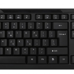 POWERTECH πληκτρολόγιο PT-1069, ενσύρματο, multimedia, EN/GR, μαύρο