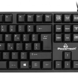 POWERTECH set ποντίκι & πληκτρολόγιο PT-1075, ενσύρματο, 1000DPI, μαύρο