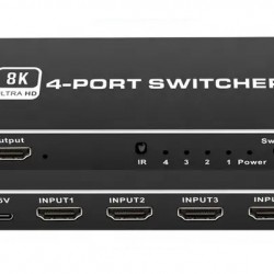 HDMI switch CAB-H149 με τηλεχειριστήριο, 4 σε 1, 8K/60Hz, μαύρο