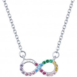 BAMOER κολιέ άπειρο SCN402 με κυβική ζιρκόνια, ασήμι 925, ασημί