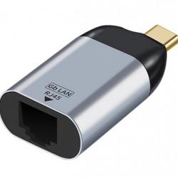 POWERTECH αντάπτορας δικτύου PTH-095, USB-C, 1000Mbps Ethernet, γκρι