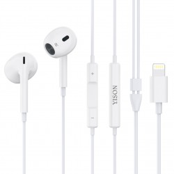 YISON earphones με μικρόφωνο X7, Lightning σύνδεση, Φ14mm, 1.2m, λευκά