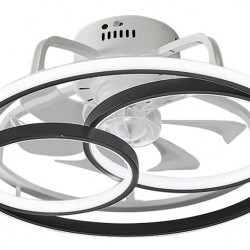 POWERTECH ανεμιστήρας οροφής HLL-0108 με LED φως, 50W, Φ50x21cm, μαύρος