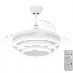 POWERTECH ανεμιστήρας οροφής HLL-0112 με LED φως, 72W, Φ106x50cm, λευκός