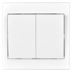 TESLA STROPKOV διακόπτης κομμυτατέρ Praktik A0264, διπλός, λευκός