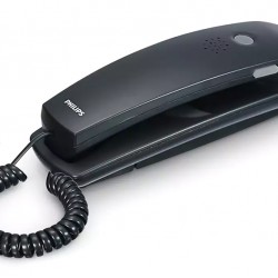 PHILIPS ενσύρματο τηλέφωνο TD2801B/00, επιτραπέζιο ή επιτοίχιο, μαύρο