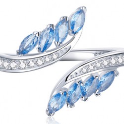 BAMOER δαχτυλίδι BSR005, κυβική ζιρκόνια, ανοιγόμενο, ασήμι 925, ασημί