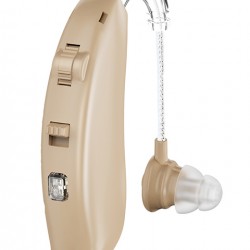 POWERTECH ακουστικό βαρηκοΐας PT-1095 με θήκη, επαναφορτιζόμενο, μπεζ