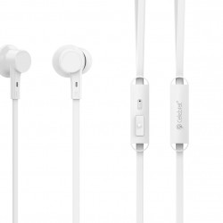 CELEBRAT earphones με μικρόφωνο G19, 3.5mm σύνδεση, Φ10mm, 1.2m, λευκά