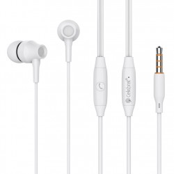 CELEBRAT earphones με μικρόφωνο G25, 3.5mm σύνδεση, Φ10mm, 1.2m, λευκά